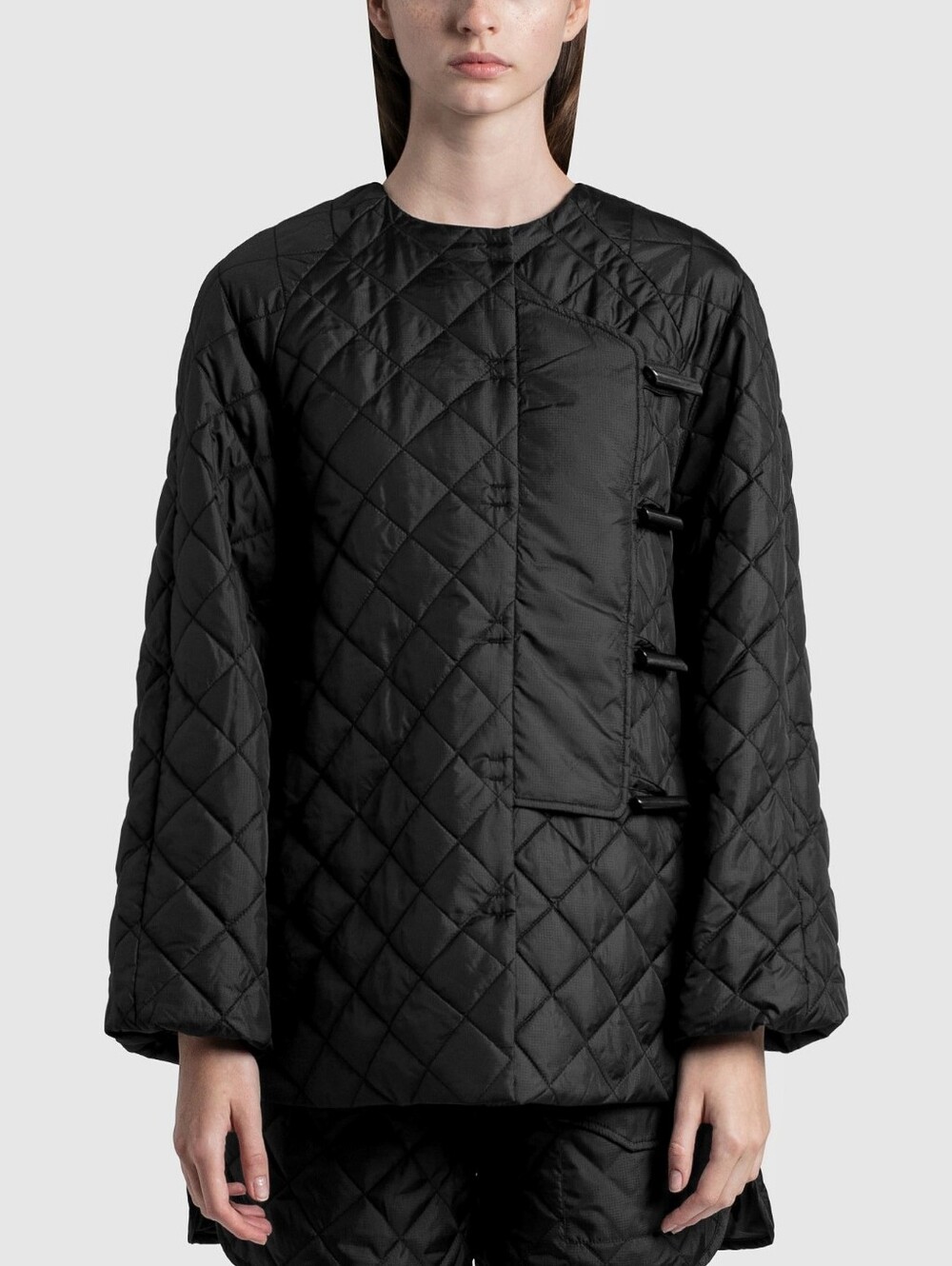 Ganni Femme Ripstop Quilted Toggle Coat